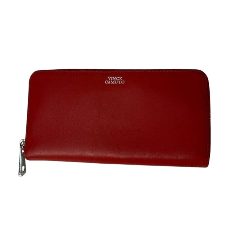 Vince Camuto Zip Lanze Wallet Women Sangria Red Excellent 100% Leather